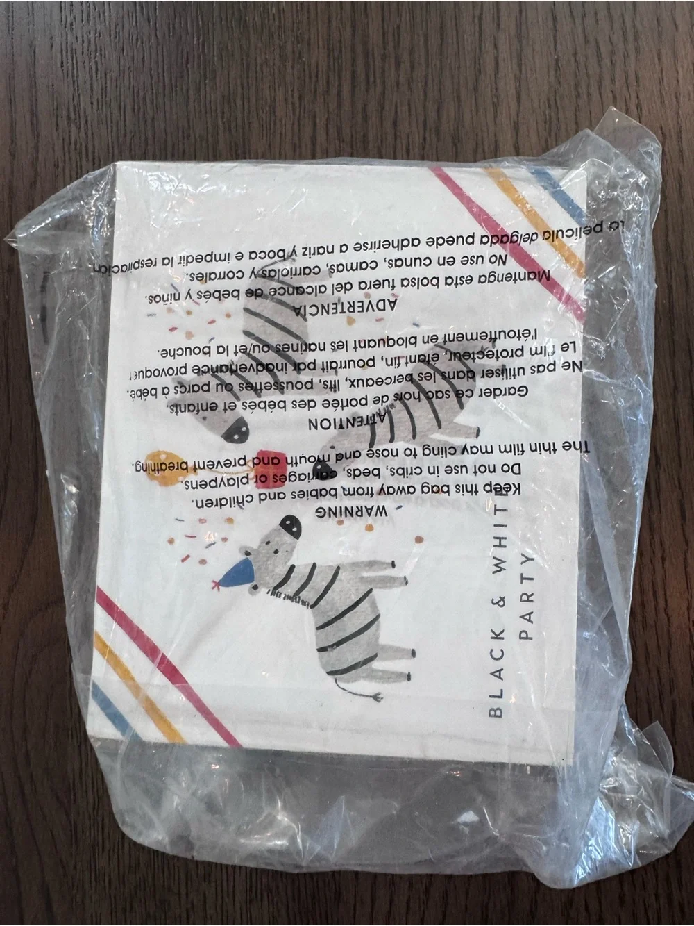 Black & White Party Zebra Napkins - Multicolor Accents
